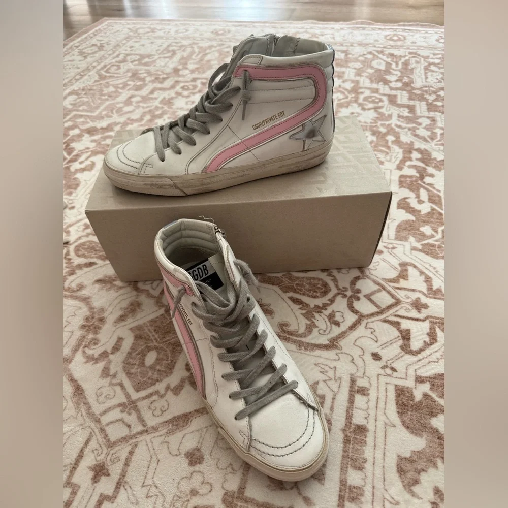 Women's Golden Goose Classic Slide High Top Sneakers - Picture 1 of 16